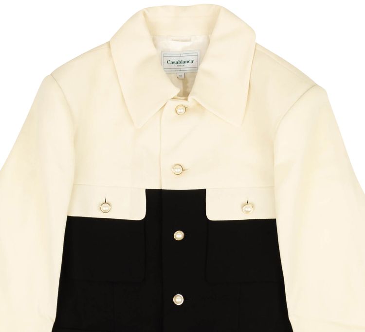 Casablanca Amirale Wool Jacket White Black