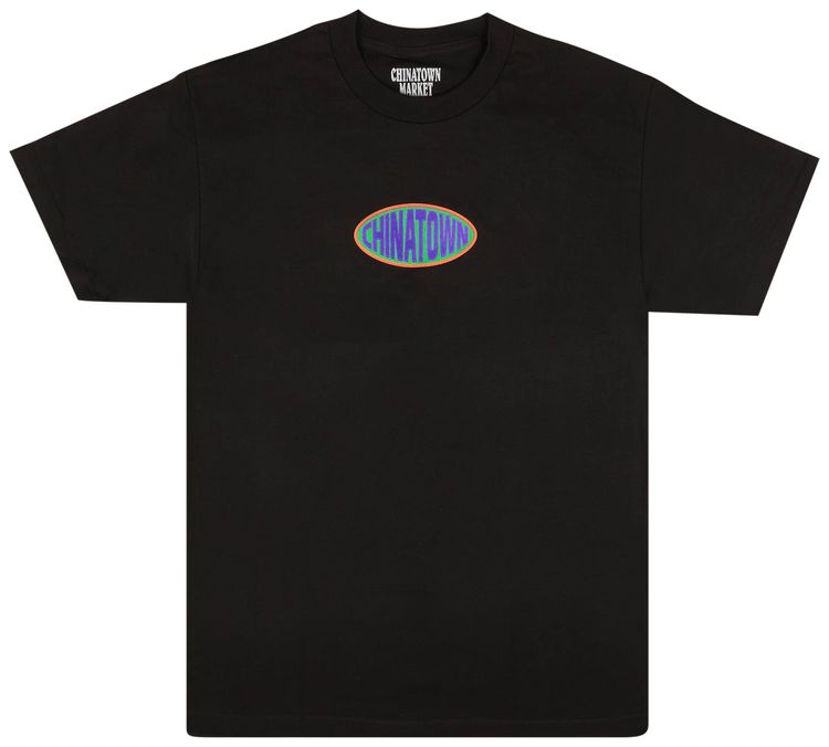 Chinatown Market Logo Patch Short Sleeve T Shirt Black