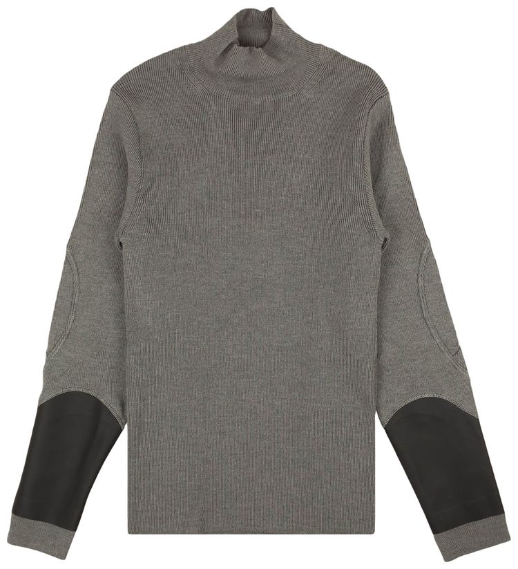 1017 ALYX 9SM Ribbed Inside Out Turtleneck Wool Sweater Grey