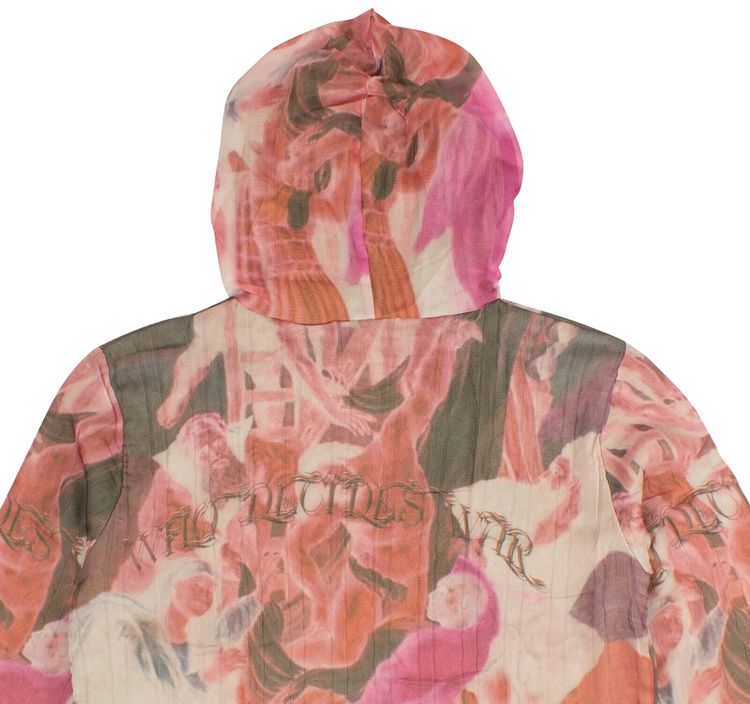 Who Decides War Knit Sheer Overlay Hoodie Multicolor