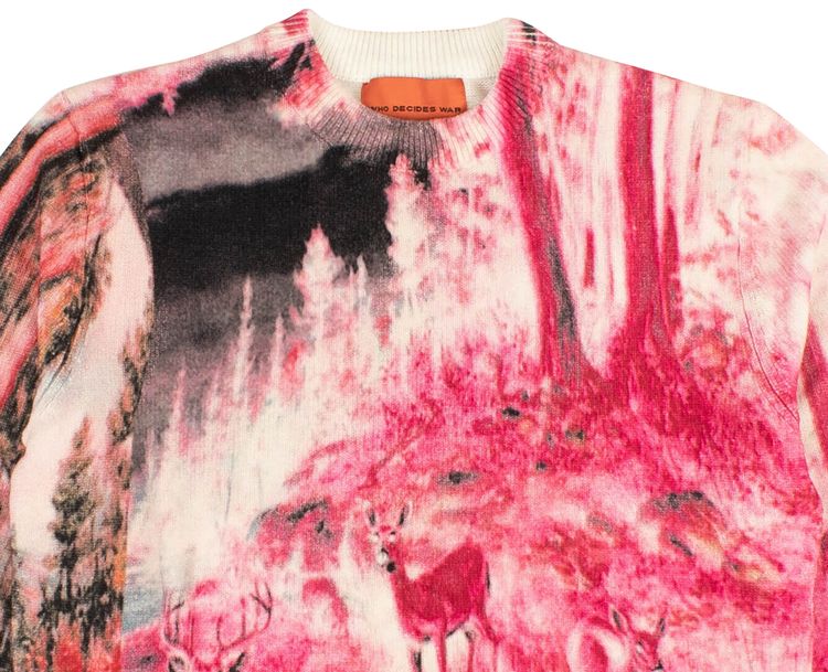 Who Decides War Internal Inversion Knit Crew Sweater Pink