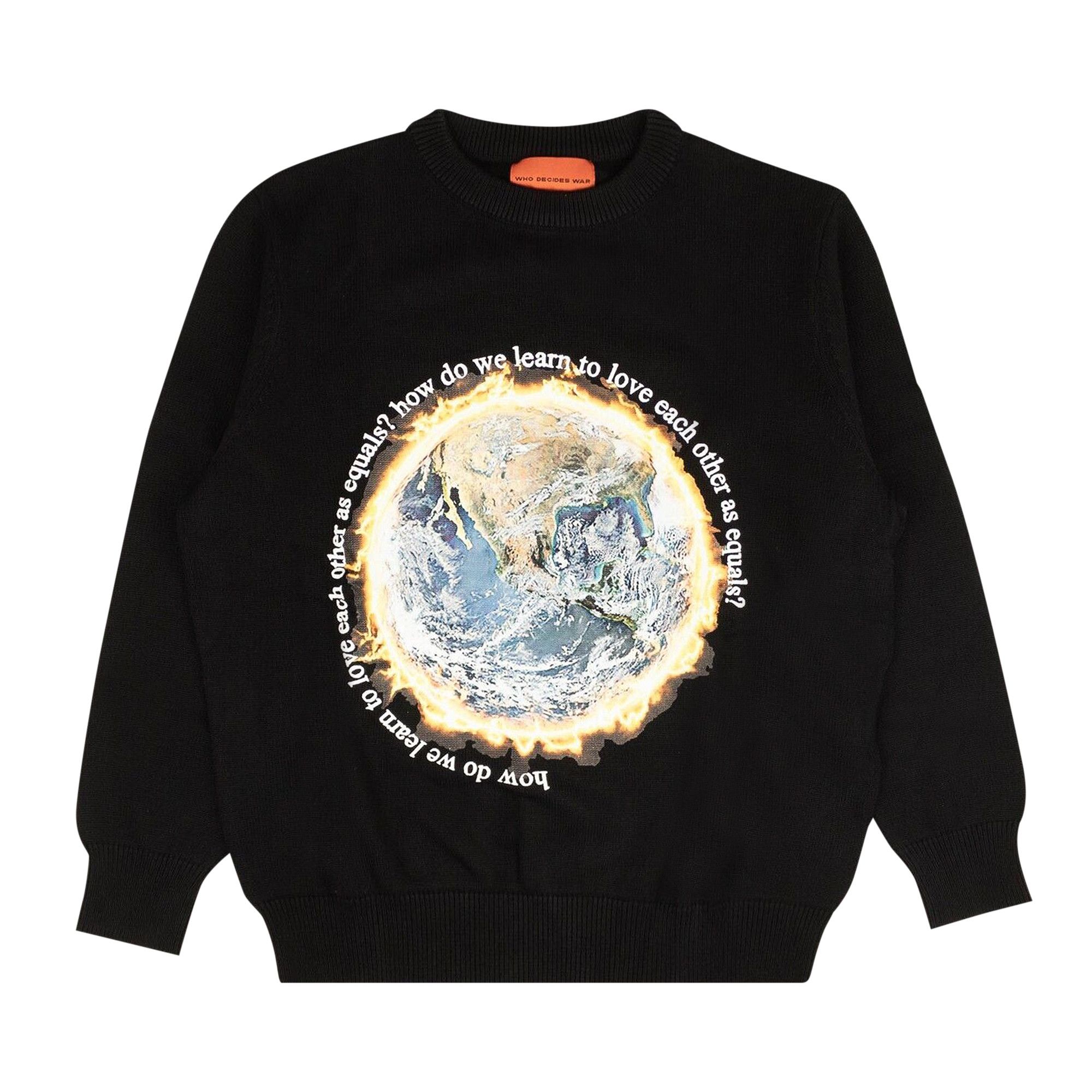 Buy Who Decides War Equals Knit Crewneck 'Black' - 2637