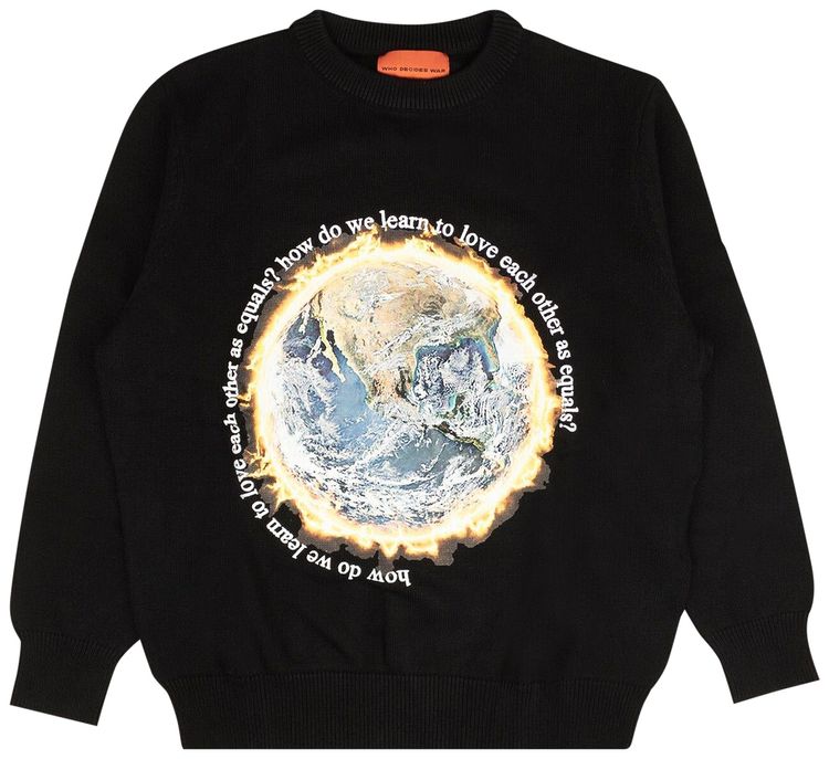 Who Decides War Equals Knit Crewneck Black