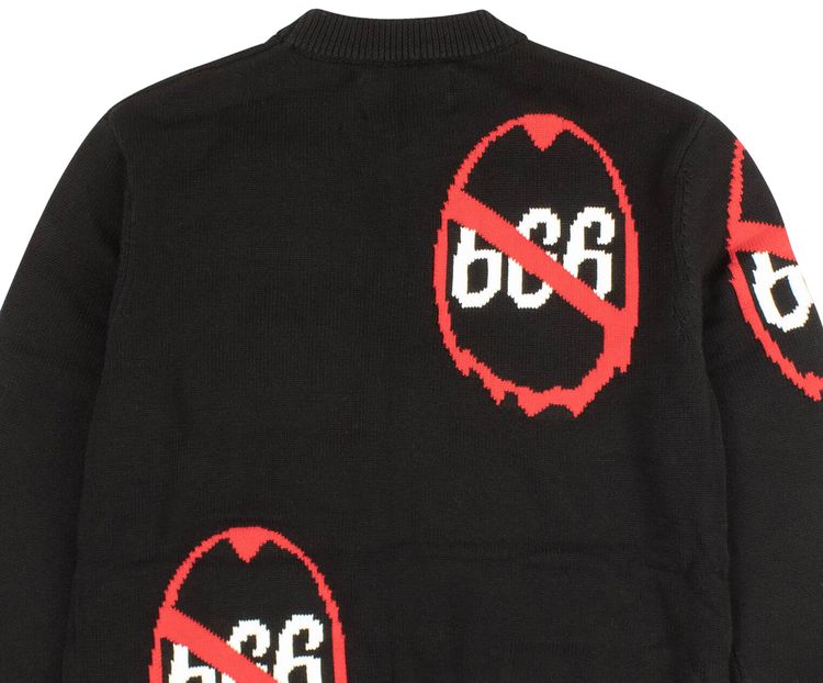 Who Decides War Anti 666 Knit Crewneck Sweater Black