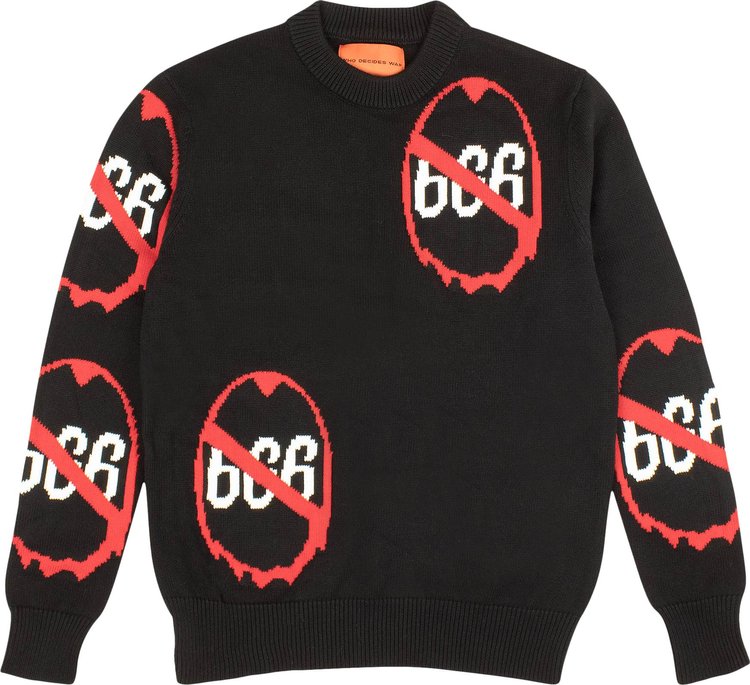 Who Decides War Anti 666 Knit Crewneck Sweater 'Black'