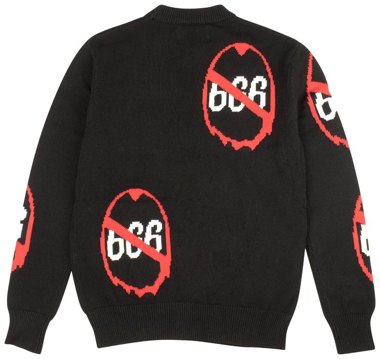 Who Decides War Anti 666 Knit Crewneck Sweater Black