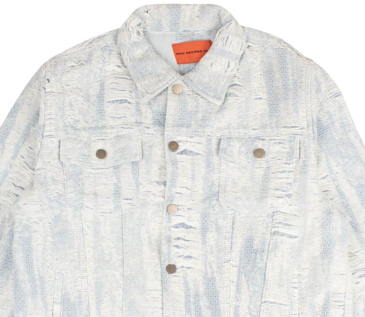 Who Decides War Distressed Storm Denim Trucker Jacket Blue