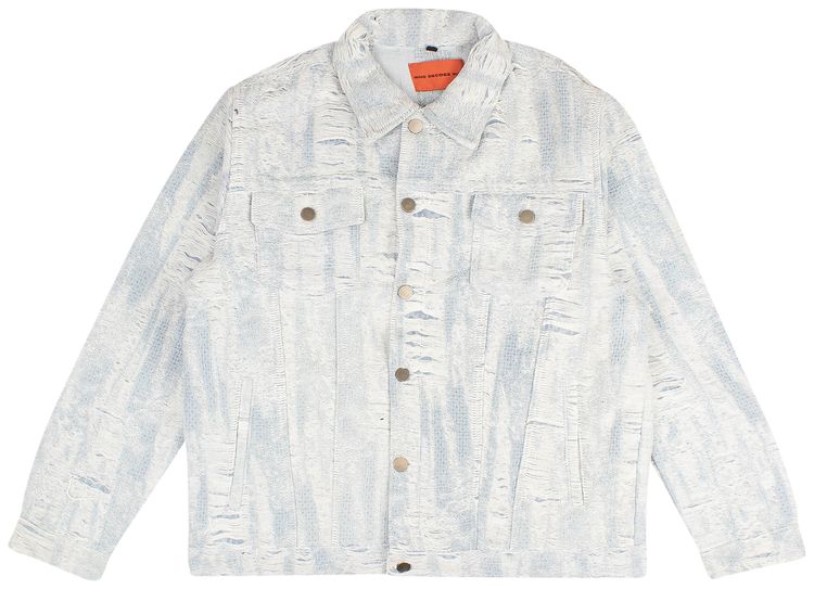 Who Decides War Distressed Storm Denim Trucker Jacket Blue