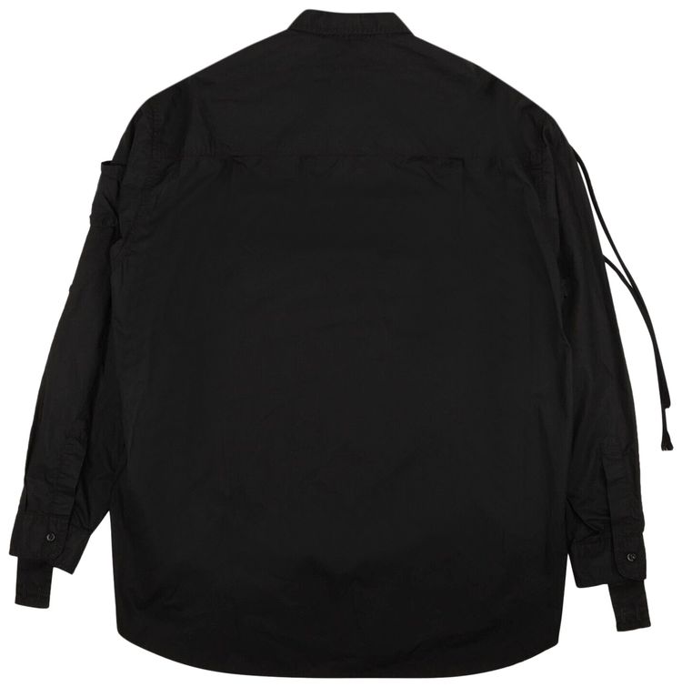 Raf Simons Long Sleeve Button Pouch Strap Shirt Black