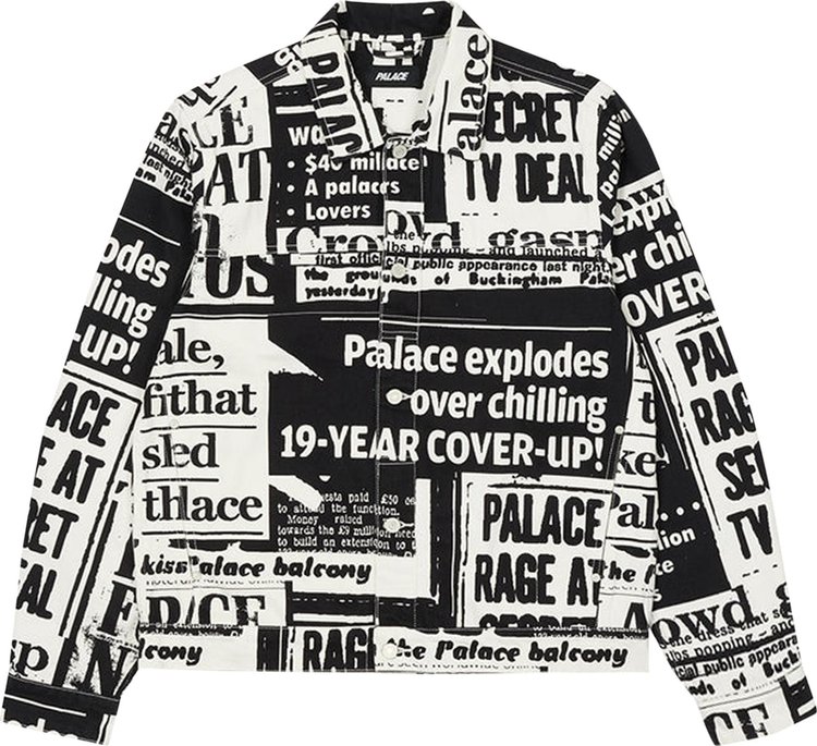 Buy Palace Tabloid Denim Jacket 'Black' - P23SHT002 | GOAT