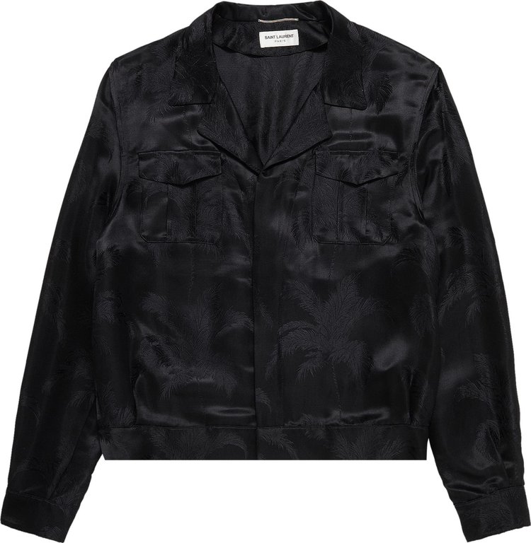 Saint Laurent Embroidered Silk Jacquard Jacket 'Black'