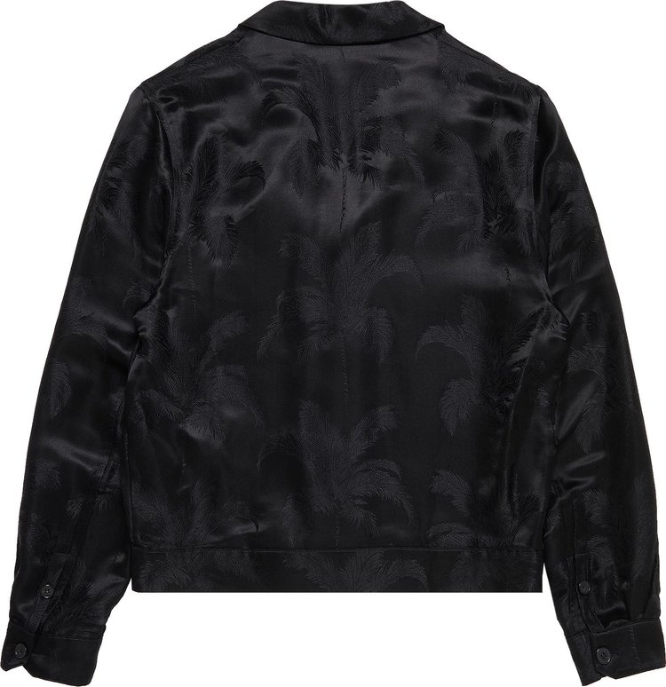 Saint Laurent Embroidered Silk Jacquard Jacket Black