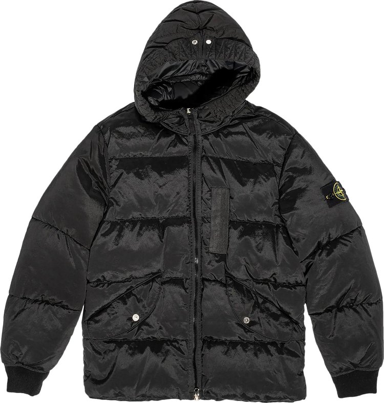 Buy Stone Island Hooded Down Jacket 'Black' - 771543619 V0029 | GOAT