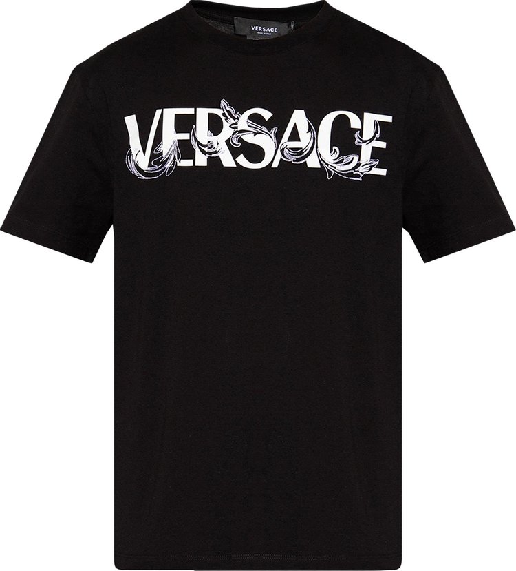 Buy Versace Logo T-Shirt 'Black' - 1006974 1A04949 1B000 | GOAT