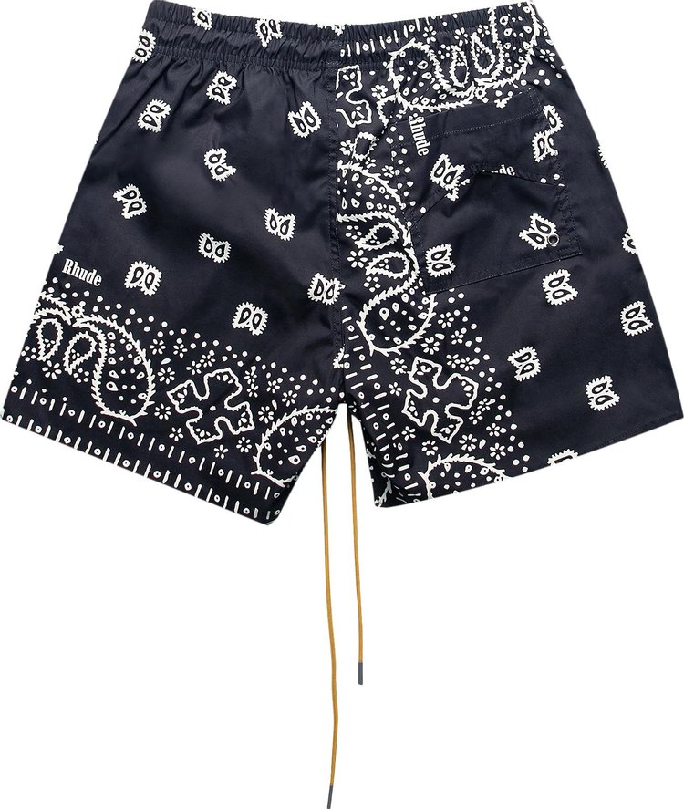 Rhude Bandana Print Swim Short BlackWhite