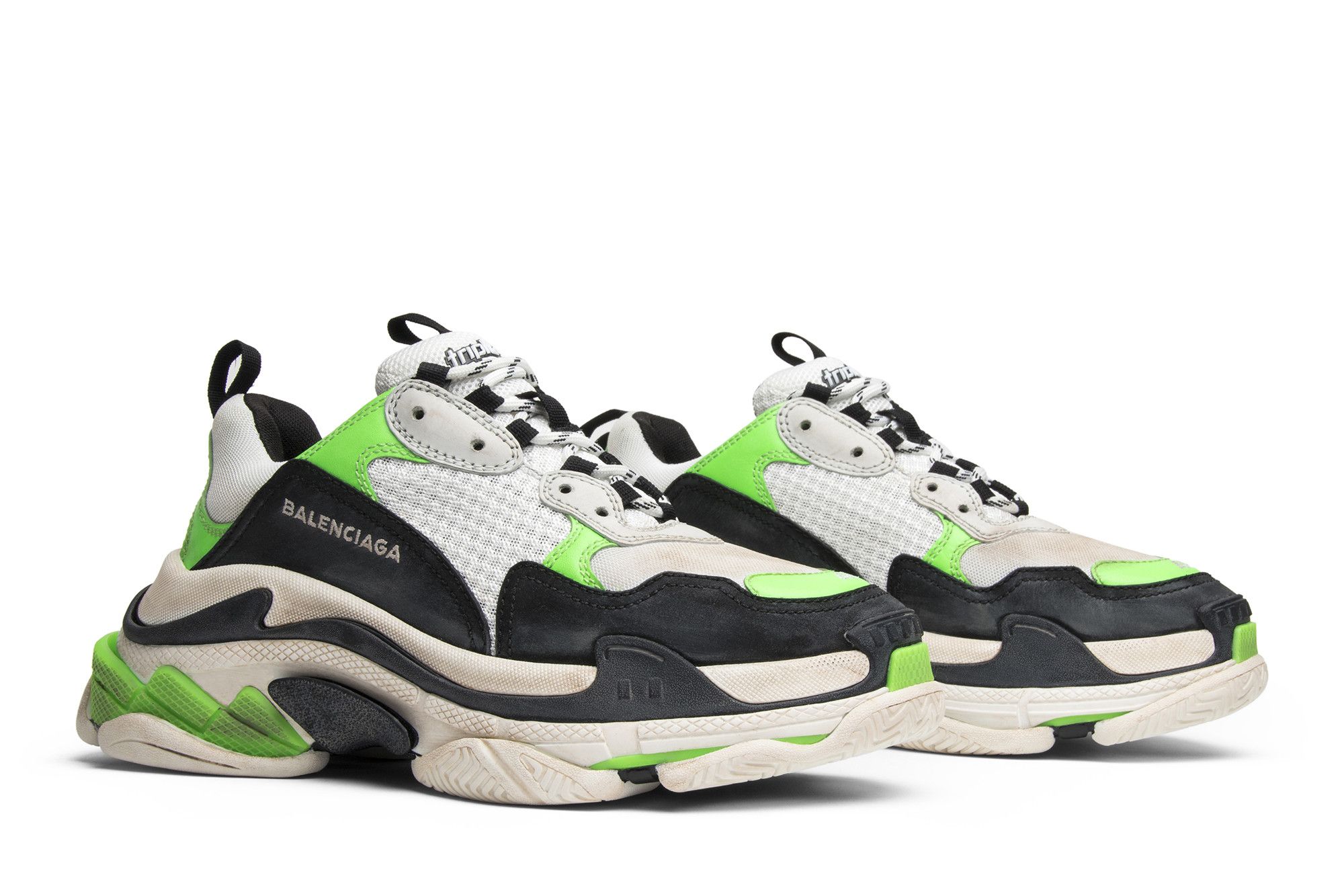 Size 12.0 Mr. Porter x Balenciaga Wmns Triple S Trainer Neon Green 2018