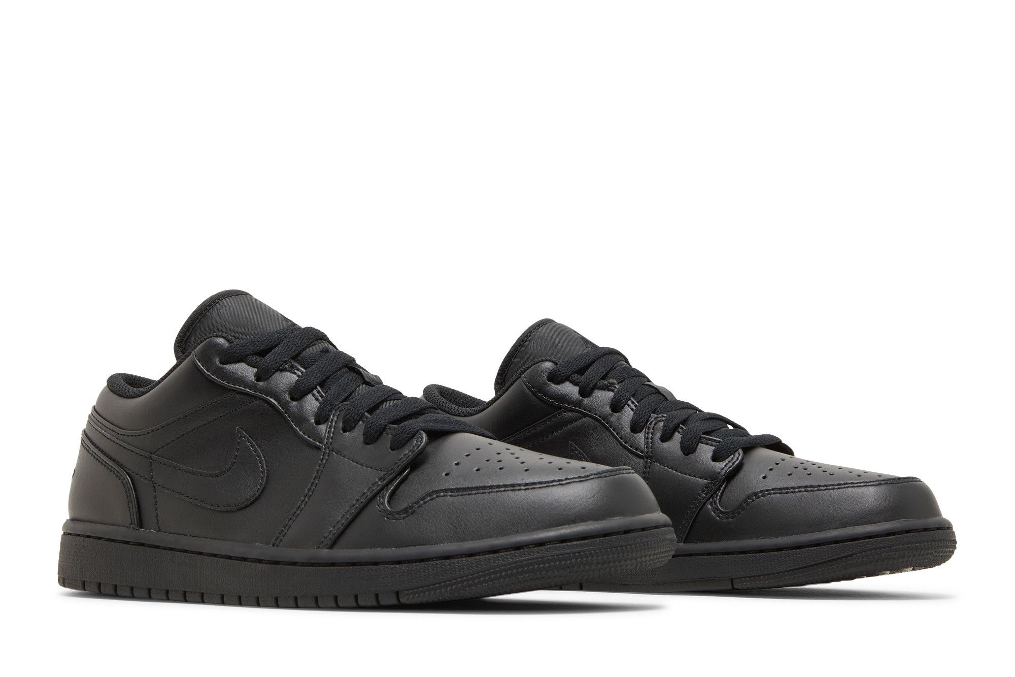 Black low cut jordans best sale