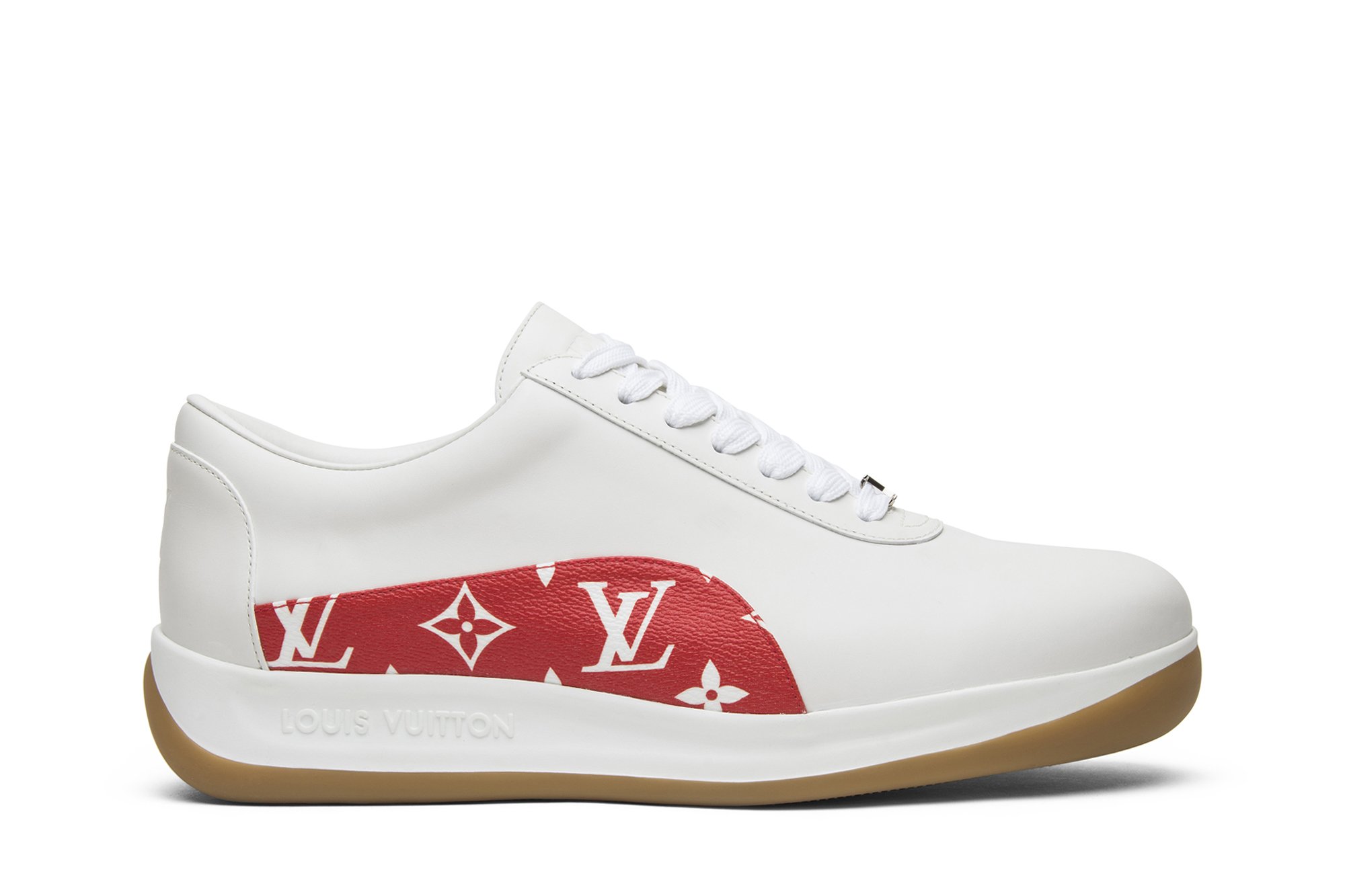 Louis Vuitton X Supreme White amp Red Monogram Sneaker LVsz 11  US 12   eBay