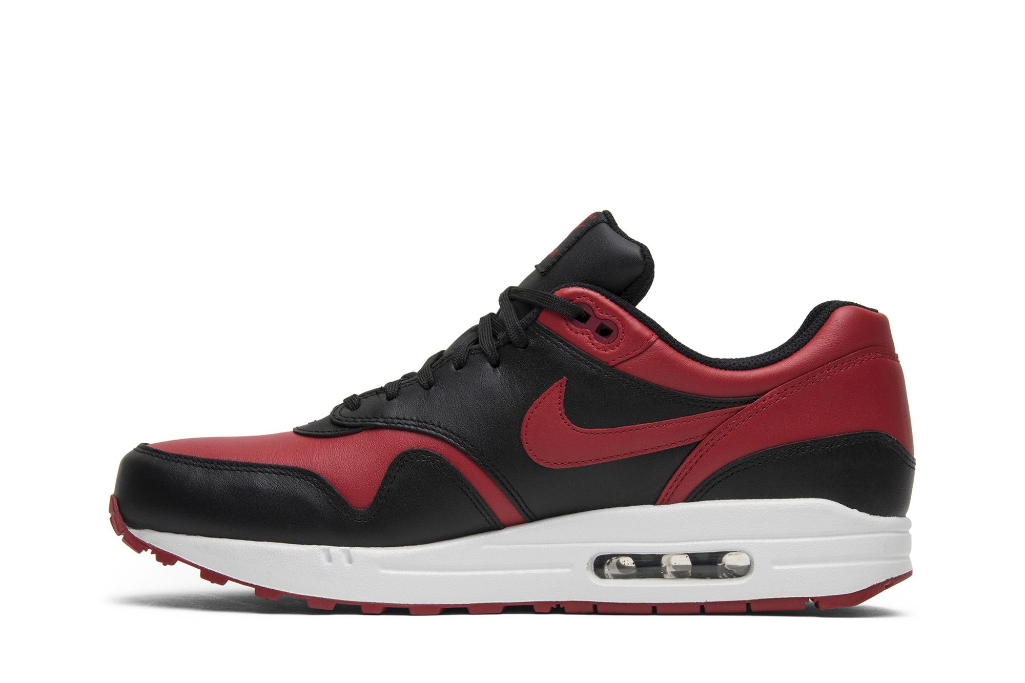 air max 1 premium black red