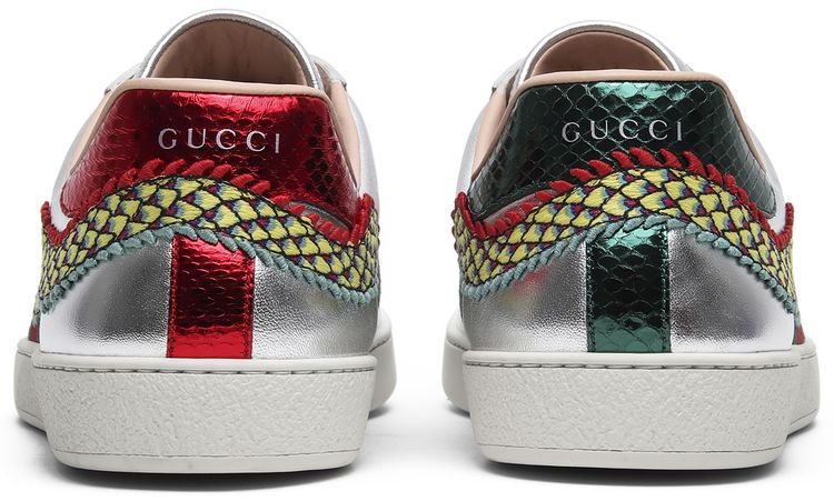 Gucci Ace Embroidered Silver Dragon