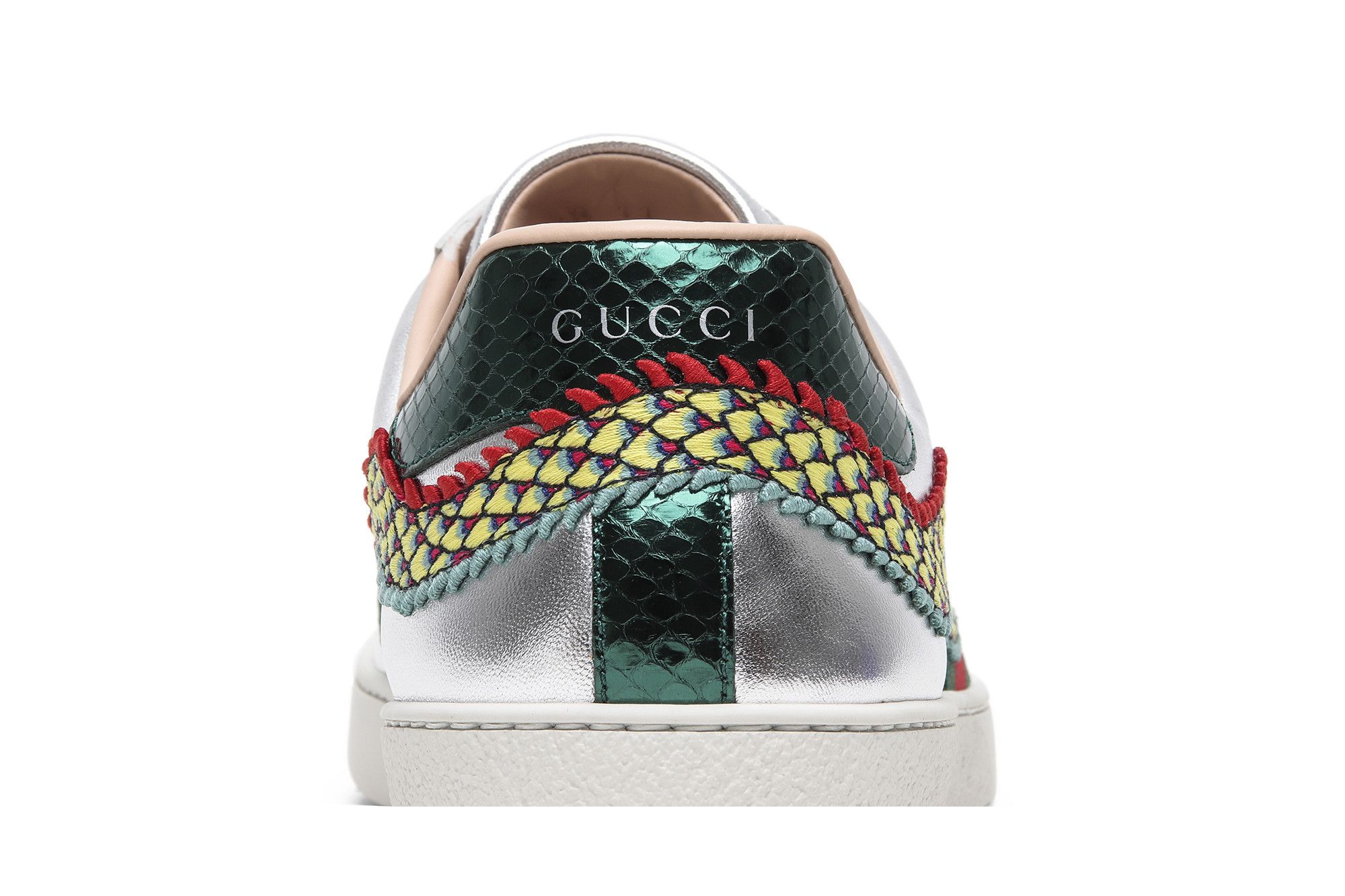 Buy Gucci Ace Embroidered Silver Dragon 473765 DMKE0 8169 GOAT AU