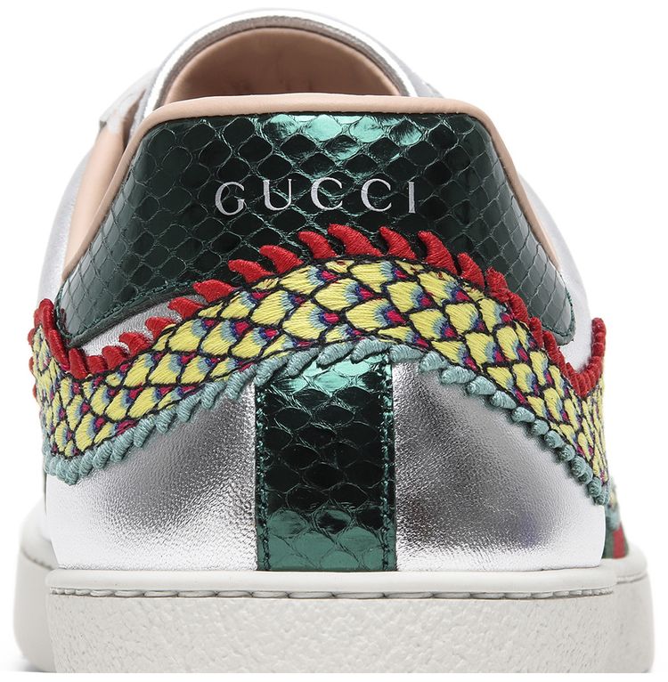 Gucci Ace Embroidered Silver Dragon