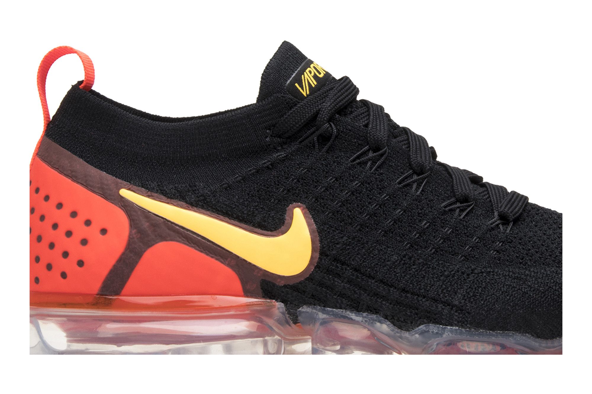 Vapormax flyknit 2 black and orange top