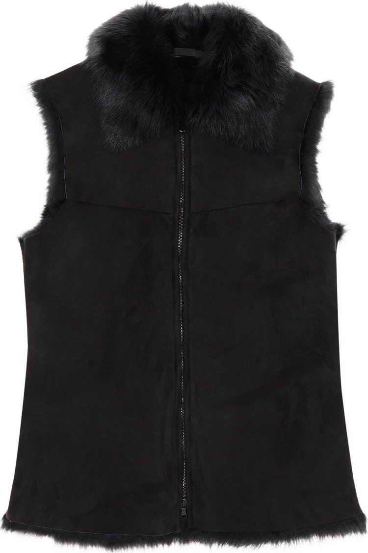 Helmut Lang Vest With Fur Lining 'Black'