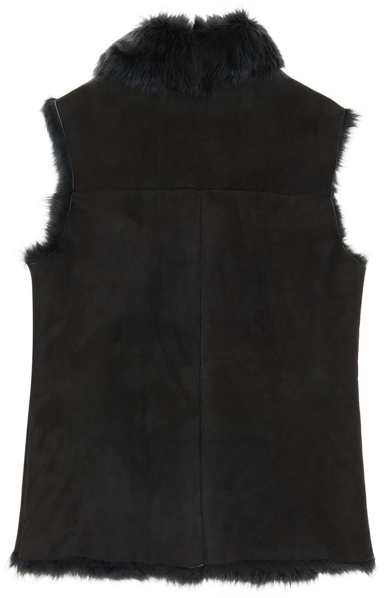 Helmut Lang Vest With Fur Lining Black