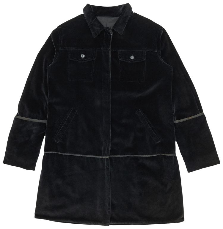 Helmut Lang Velvet Piping Detail Jacket Navy