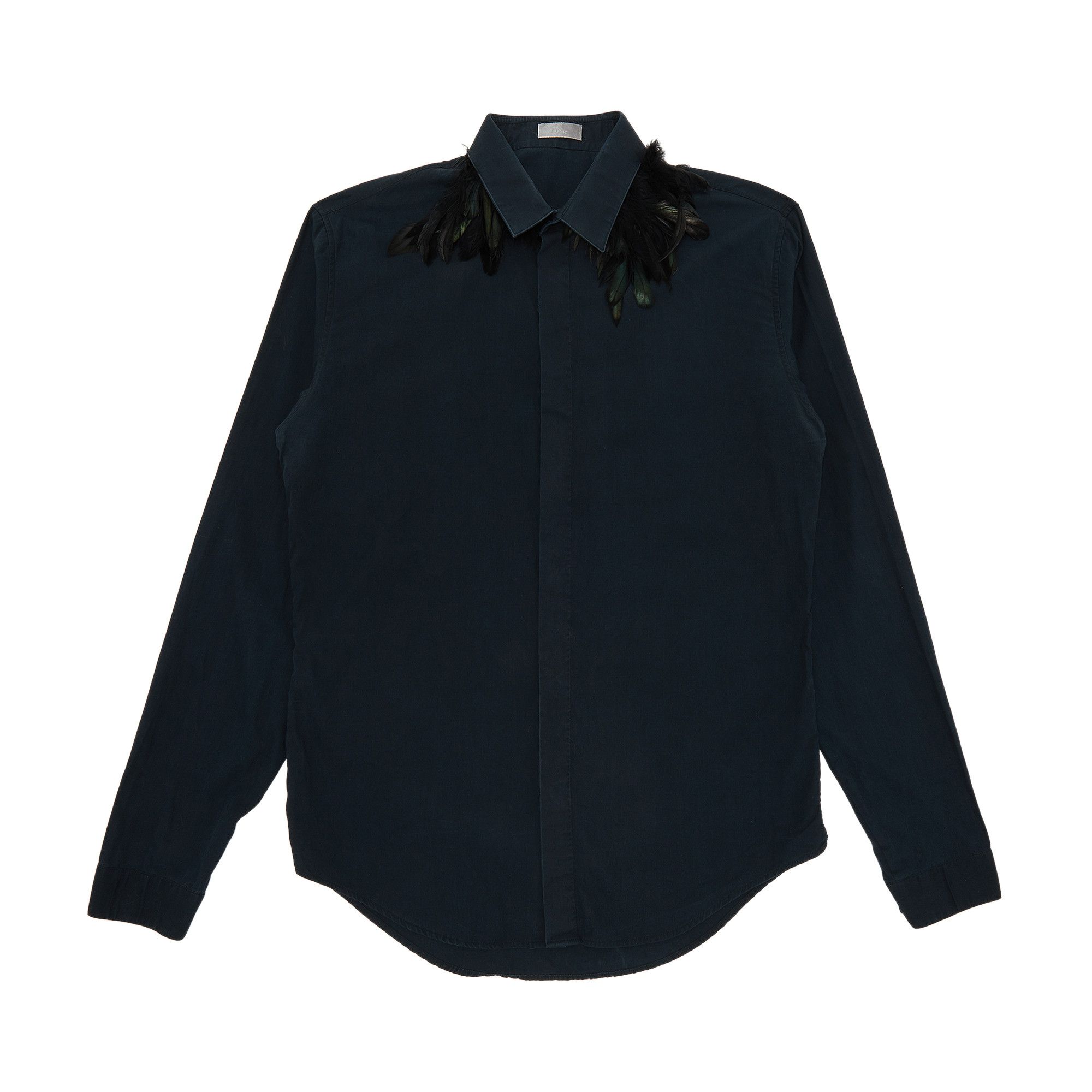 Buy Dior Homme Feathered Collar Button Down Shirt Navy