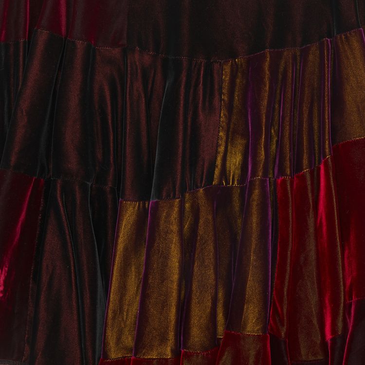 Comme des Garcons Patchwork Skirt Burgundy