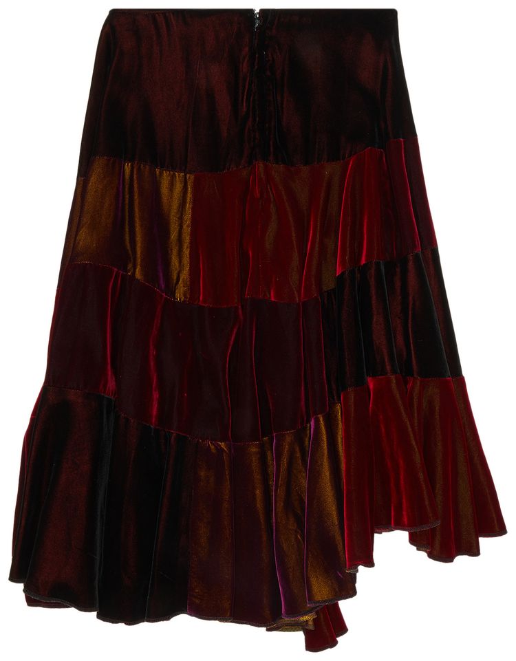 Comme des Garcons Patchwork Skirt Burgundy