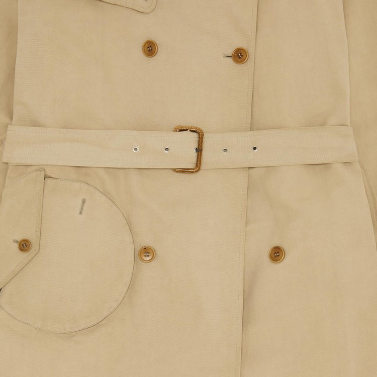 Hussein Chalayan Double Breasted Belted Trench Coat Khaki