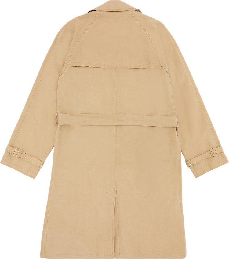 Hussein Chalayan Double Breasted Belted Trench Coat Khaki