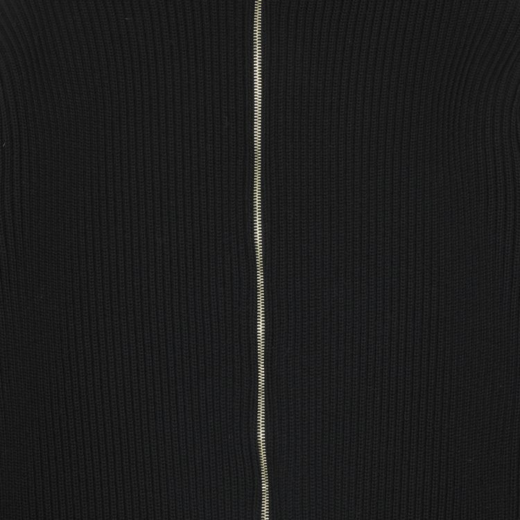 MM6 Maison Margiela Full Zip Ribbed Turtleneck Sweater Black
