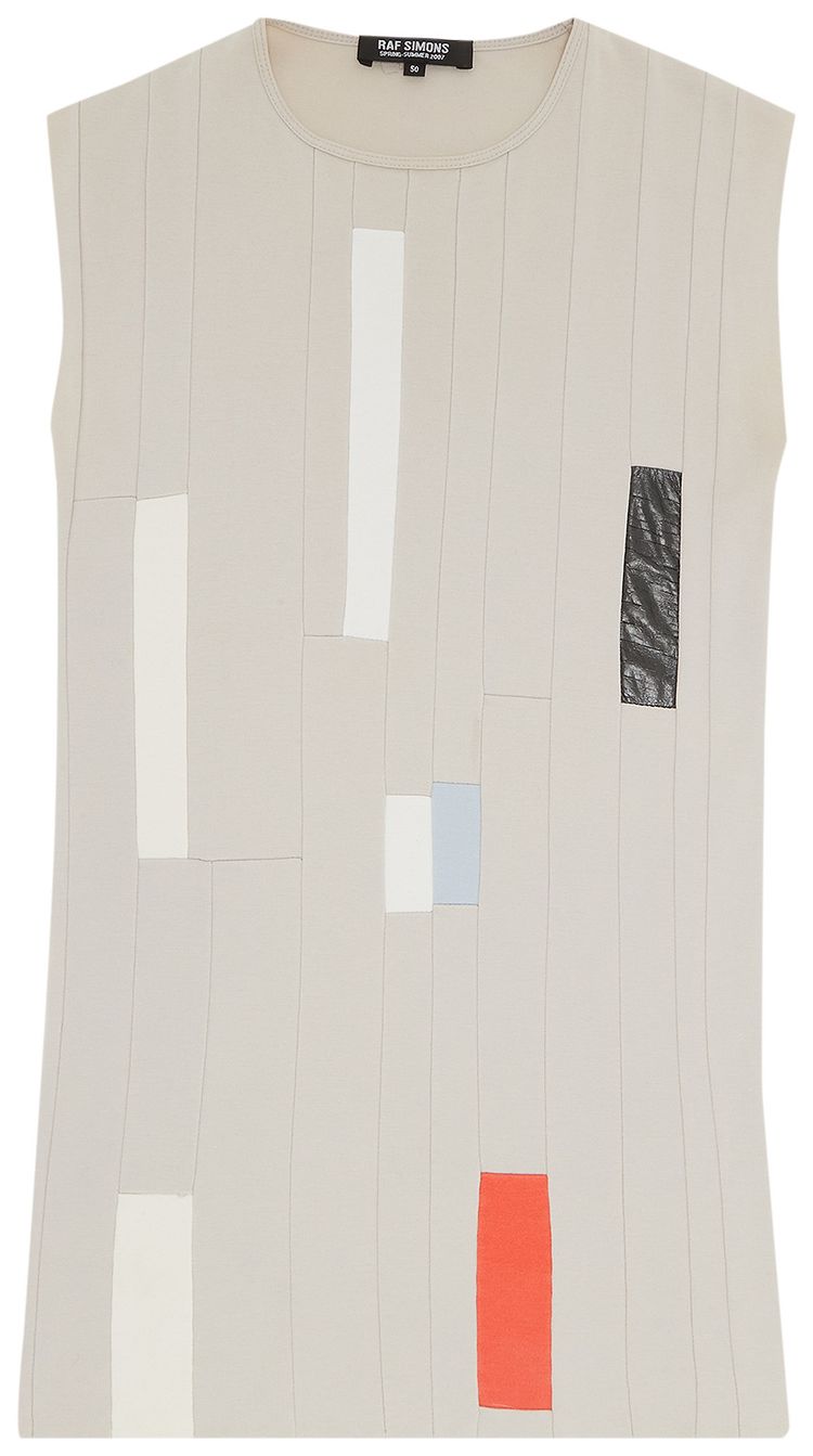 Raf Simons Patchwork Sleeveless Top Beige