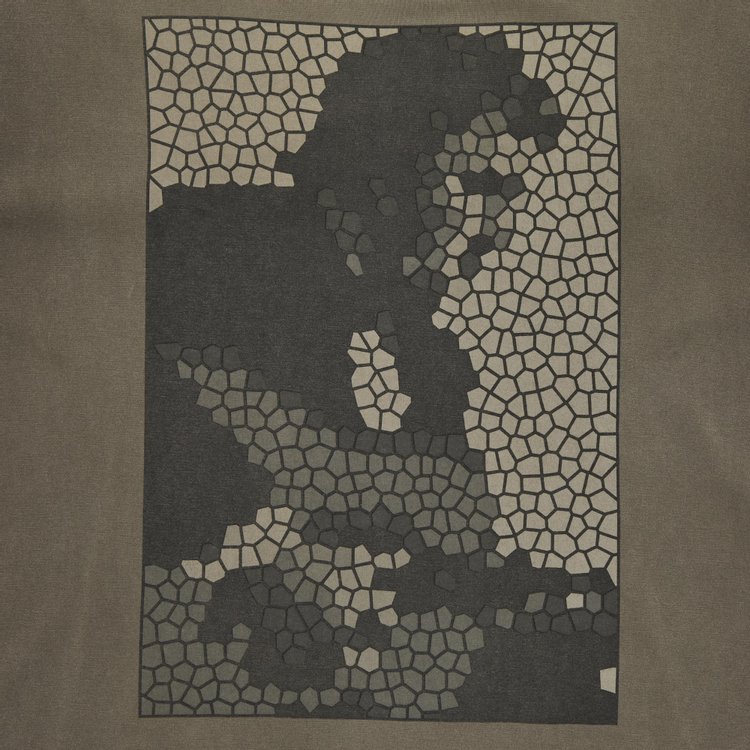 Number Nine Johnny Cash Mosaic Tile Print Tee Faded Olive