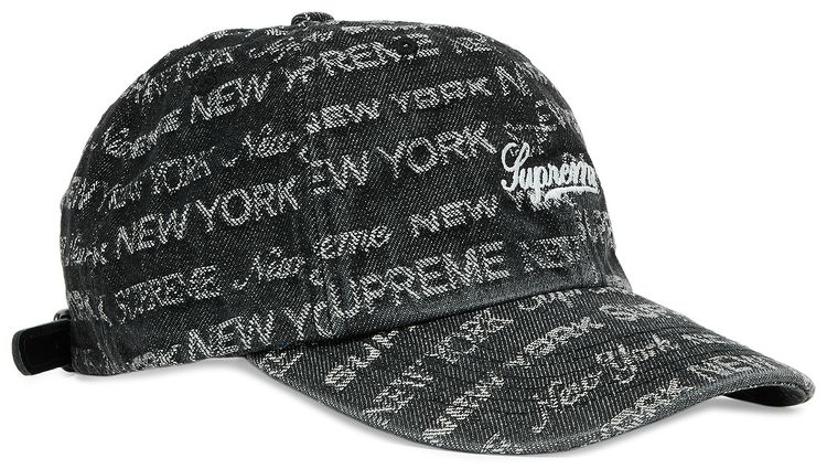 Supreme Multi Type Jacquard Denim 6 Panel Black