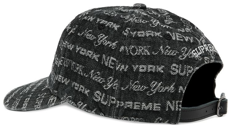 Supreme Multi Type Jacquard Denim 6 Panel Black