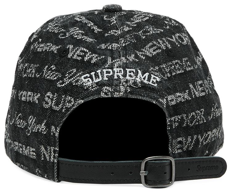 Supreme Multi Type Jacquard Denim 6 Panel Black