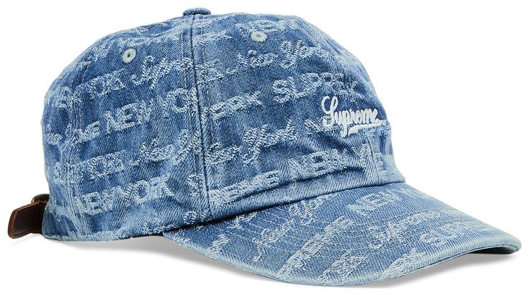 Supreme Multi Type Jacquard Denim 6 Panel Blue