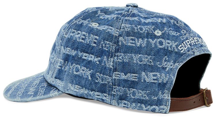 Supreme Multi Type Jacquard Denim 6 Panel Blue