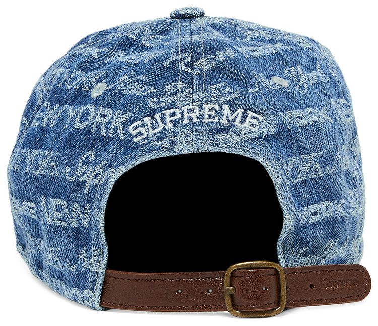Supreme Multi Type Jacquard Denim 6 Panel Blue