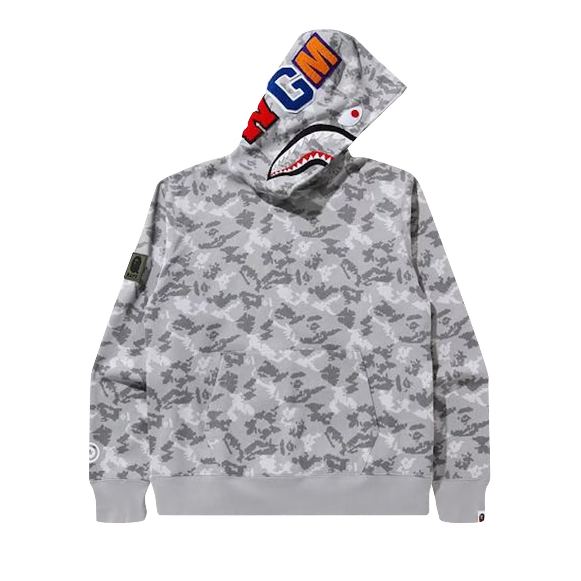 Bape hoodie shark grey clearance