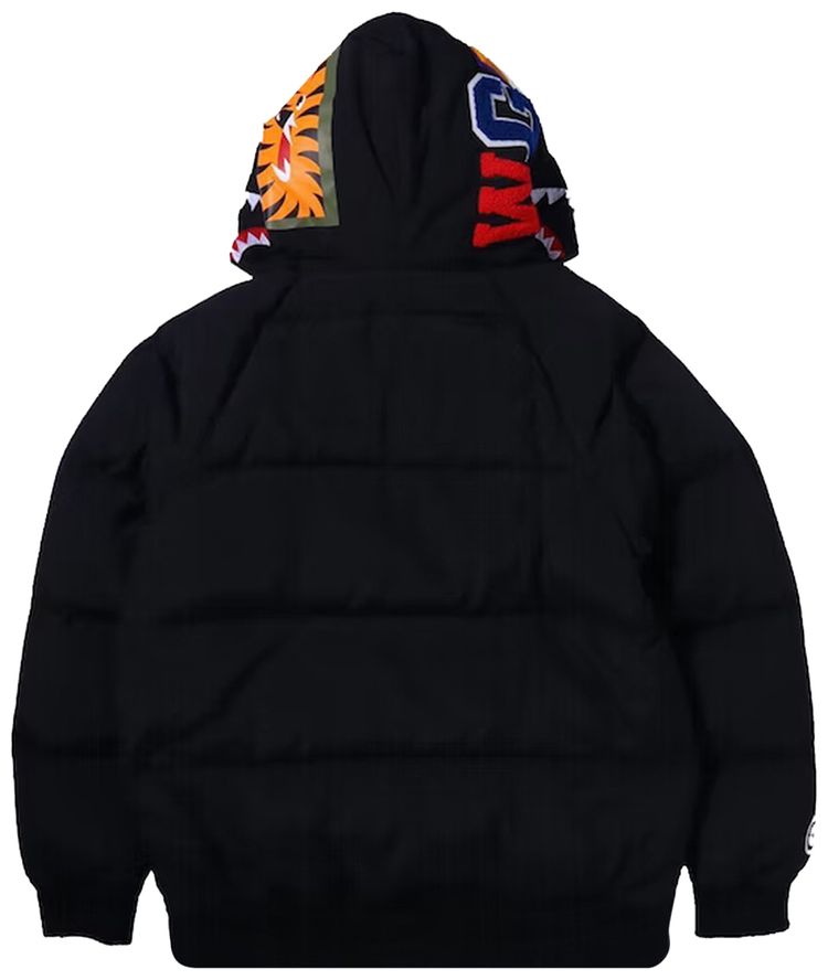 BAPE Shark x Tiger Hoodie Down Jacket Black