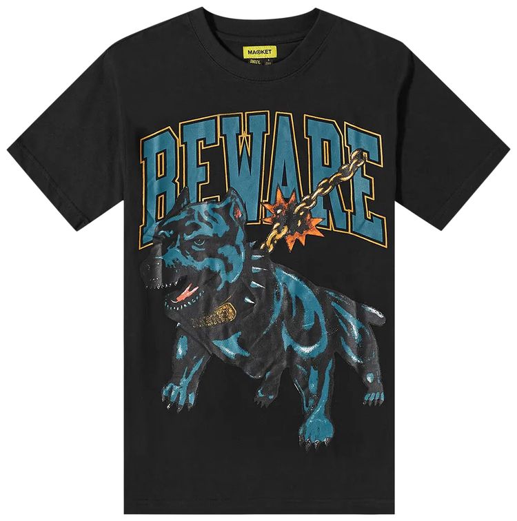 Market Beware Dog Washed Tee Black