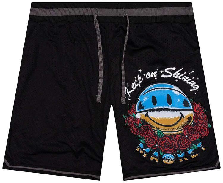Market Smiley Keep On Shining Mesh Shorts Black