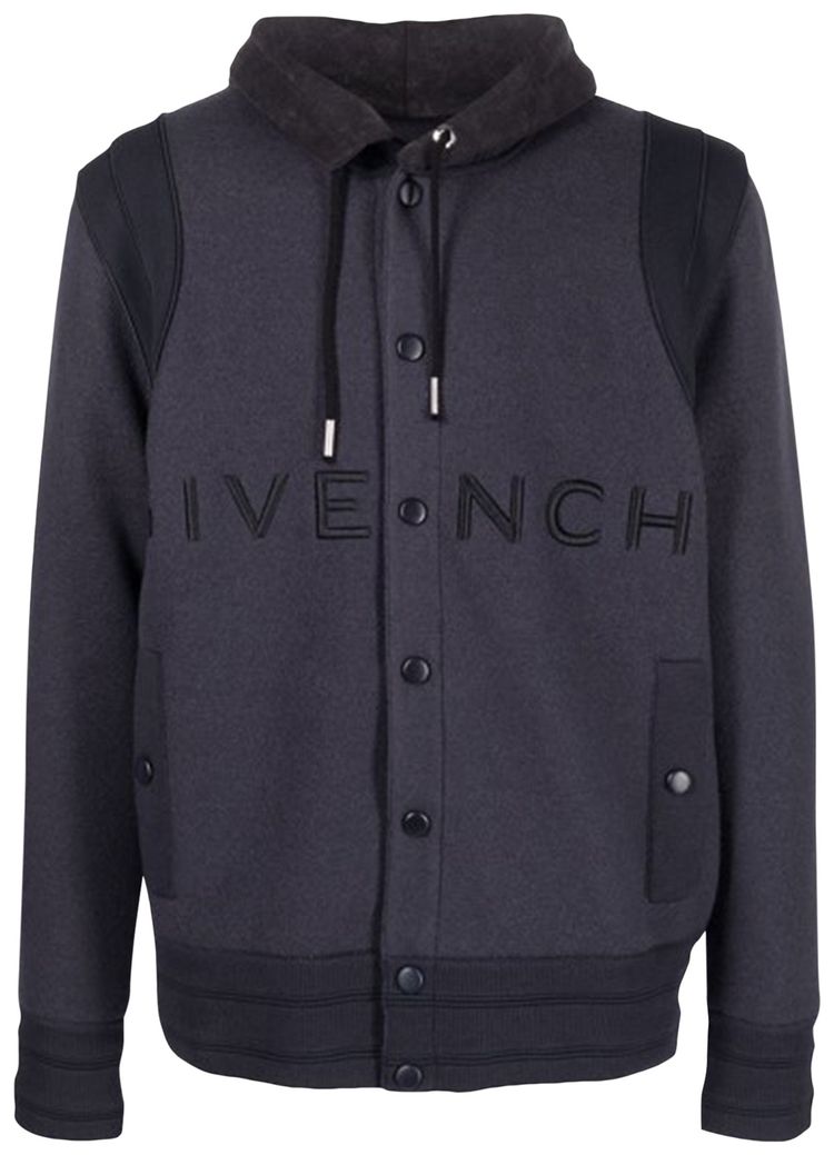 Givenchy Hooded Embroidered Varsity Jacket Navy