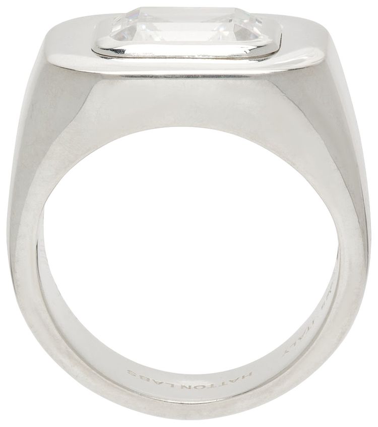 Hatton Labs Emerald Cut Signet Ring Sterling Silver